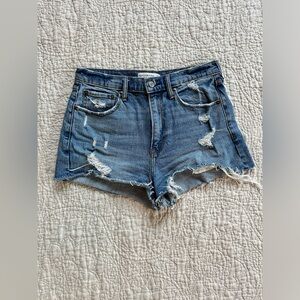 A&F High Waisted Denim Mom Shorts